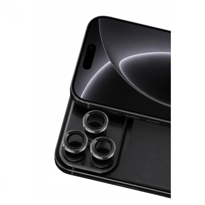 Newface Apple İphone 18 Pro Max Raze Metal Kamera Lens - Siyah