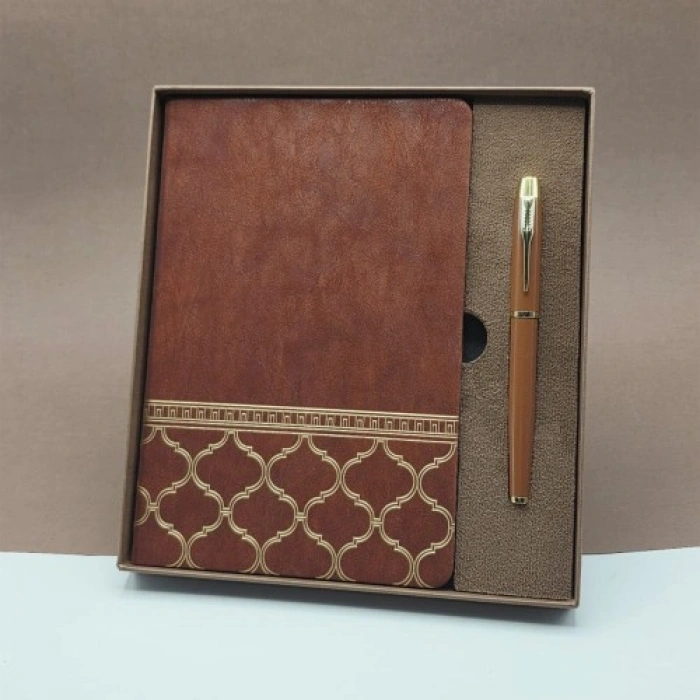 Öğretmenler Günü Hediyesi Kutulu Deri Defter Kalem Seti