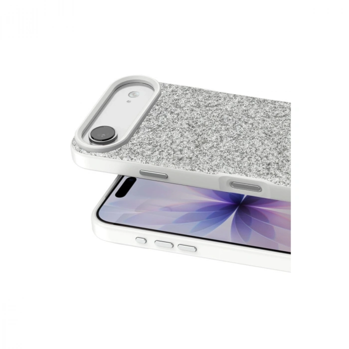 Onegif Apple İphone 17 Air Bright Simli Kapak - Beyaz