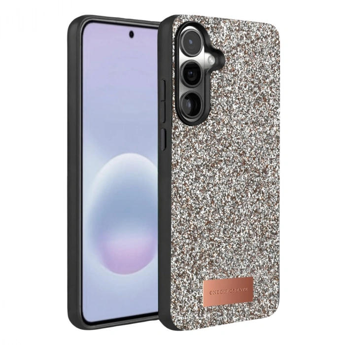 Onegif Samsung Galaxy A37 5g Bright Simli Kapak - Gümüş
