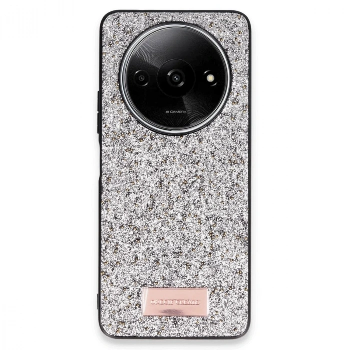 Onegif Xiaomi Redmi A3 4g Bright Simli Kapak - Gümüş