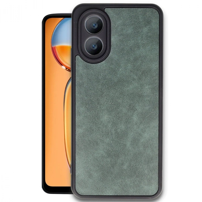 Oppo A38 Kılıf Aras Deri Kapak - Koyu Yeşil