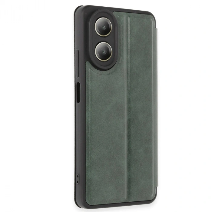 Oppo A38 Kılıf Flip Cover - Koyu Yeşil