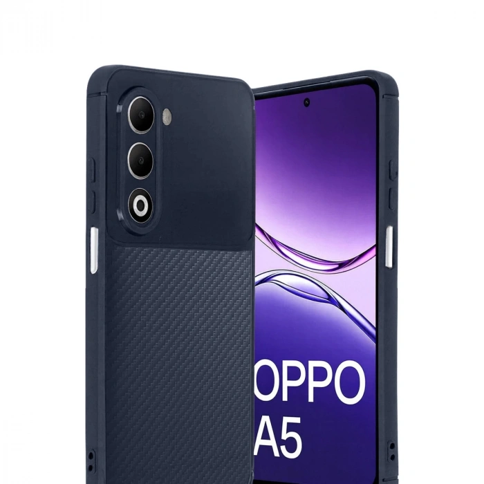 Oppo A5 4g Auto Focus Karbon Kapak - Lacivert