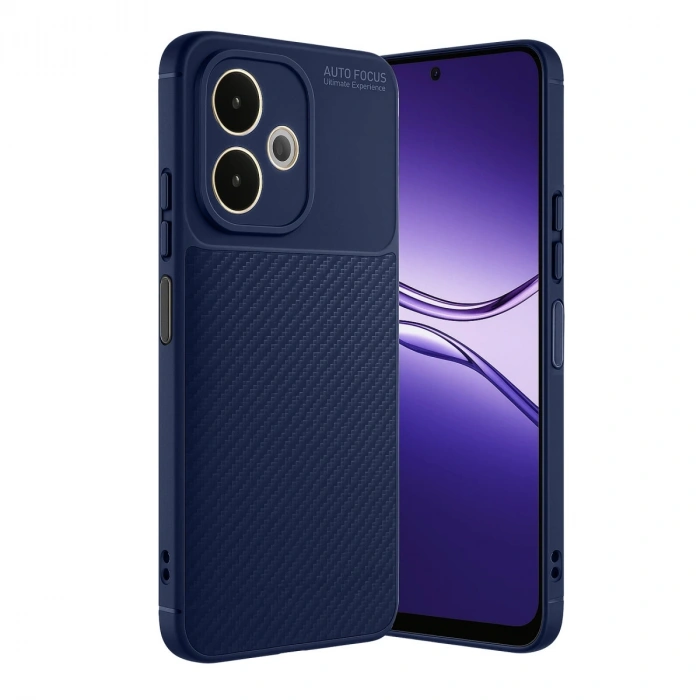 Oppo A5 Pro 4g Kılıf Auto Focus Karbon Kapak - Lacivert