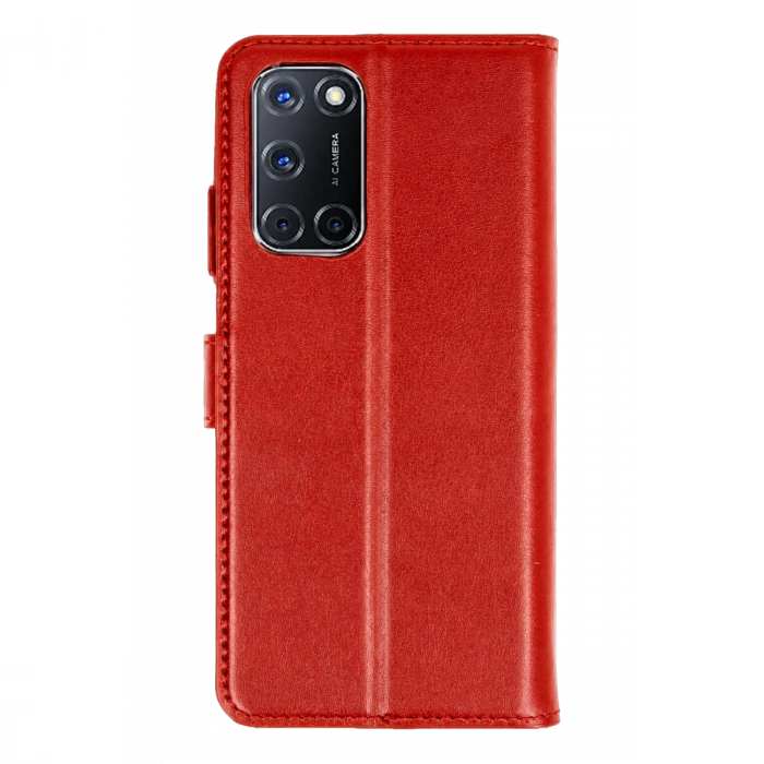 Oppo A52 Trend S Plus Kapaklı Kılıf - Kırmızı