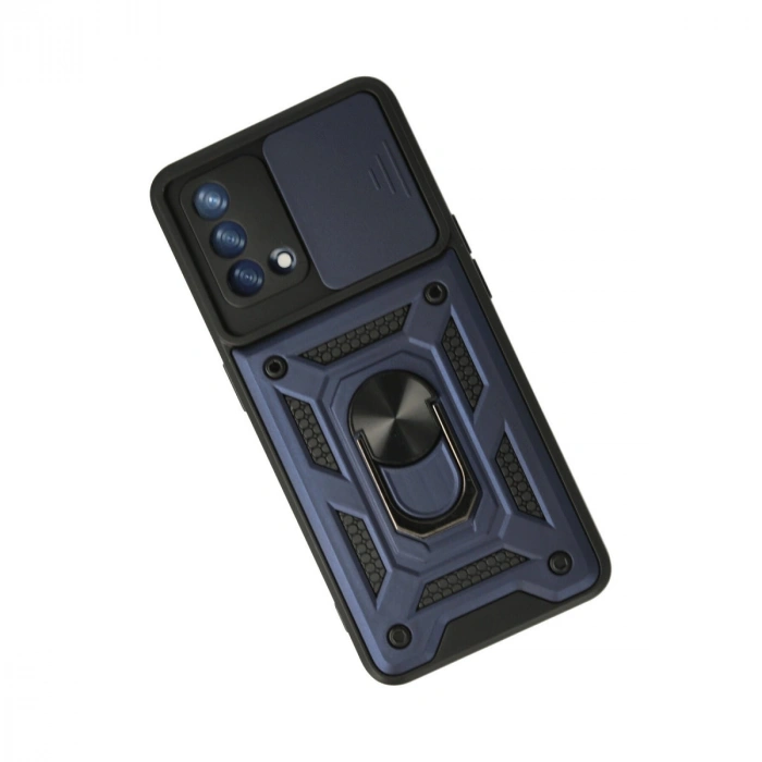 Oppo A74 4g Kılıf Pars Lens Yüzüklü Silikon - Lacivert