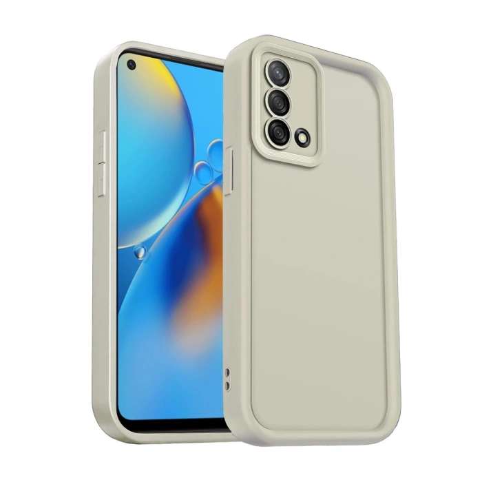 Oppo A74 4g Kılıf Viera Silikon - Krem