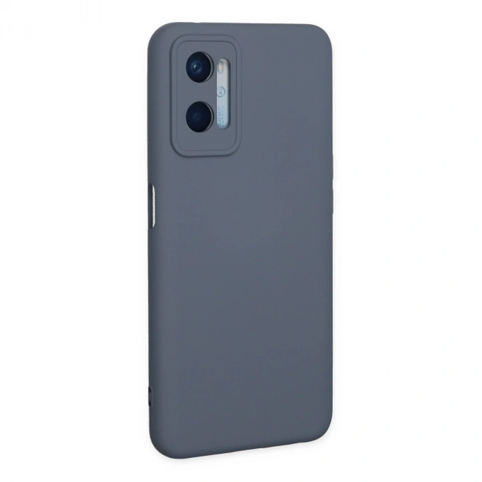 Oppo A96 Kılıf Nano İçi Kadife Silikon - Gri
