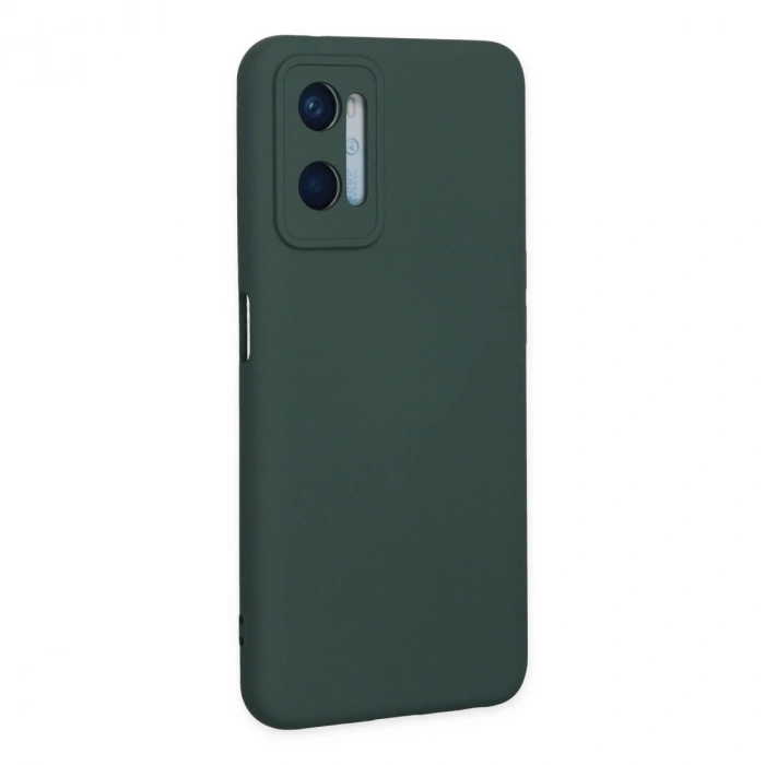 Oppo A96 Kılıf Nano İçi Kadife Silikon - Koyu Yeşil
