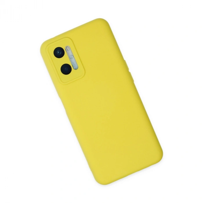 Oppo A96 Kılıf Nano İçi Kadife Silikon - Sarı