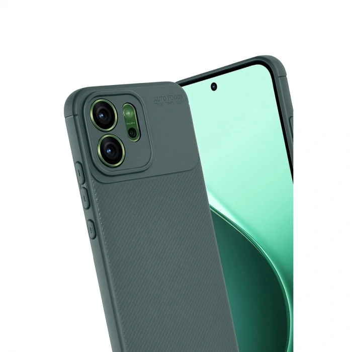 Oppo Reno 14f Auto Focus Karbon Kapak - Koyu Yeşil