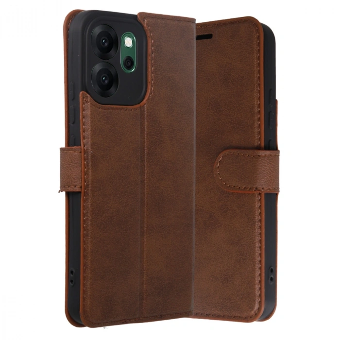 Oppo Reno 14f Trend S Plus Kapaklı Kılıf - Taba