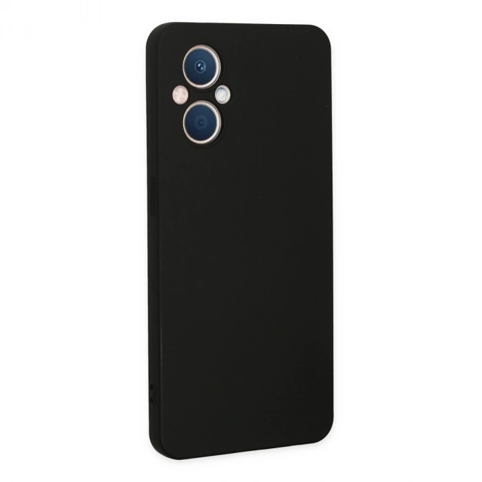 Oppo Reno 7 Lite Kılıf Nano İçi Kadife Silikon - Siyah