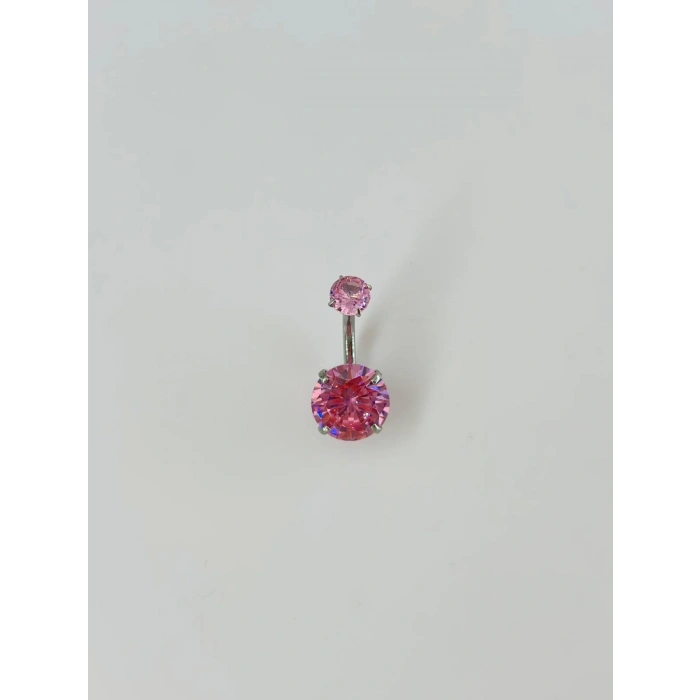 Pembe Taşlı Göbek Piercing