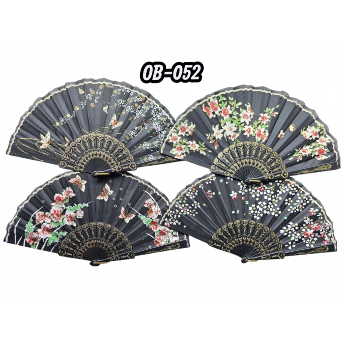 Plastik Kumaş Yelpaze 12li Karışık Ob-052