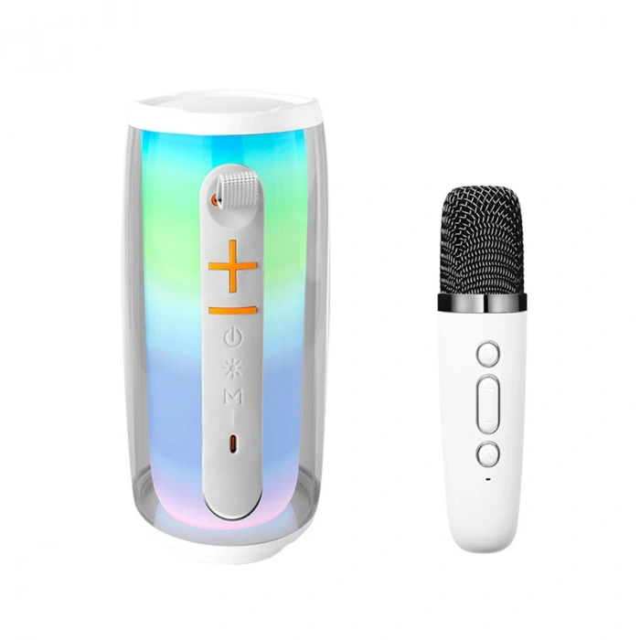 Pluse 6 Mikrofonlu Rgb Kablosuz Hoparlör - Beyaz