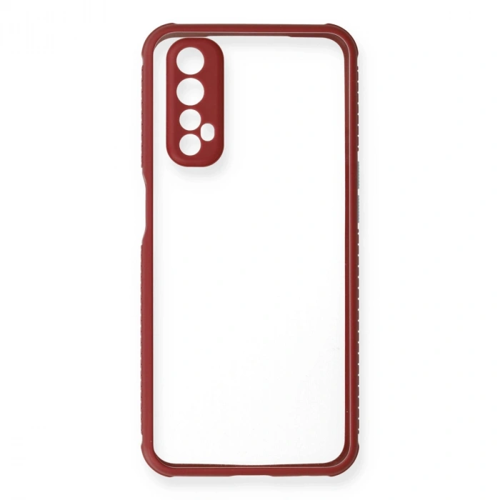 Realme 7 Kılıf Miami Şeffaf Silikon - Fuşya