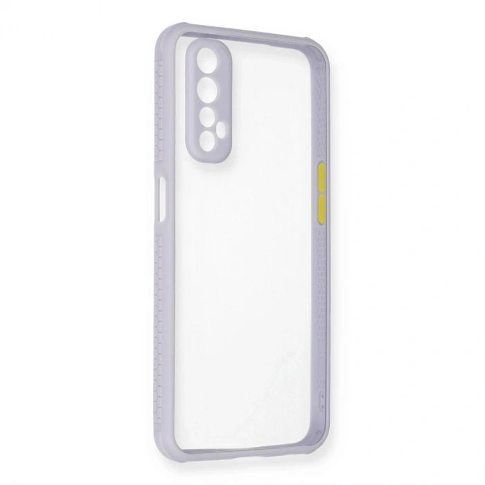 Realme 7 Kılıf Miami Şeffaf Silikon - Lila