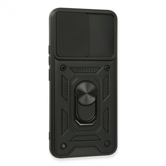 Realme 8 Kılıf Pars Lens Yüzüklü Silikon - Siyah