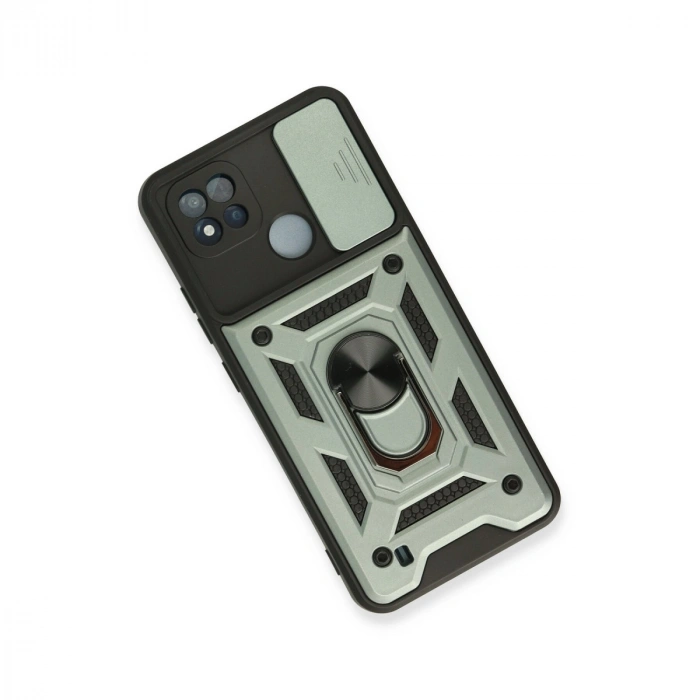 Realme C11 2021 Kılıf Pars Lens Yüzüklü Silikon - Yeşil