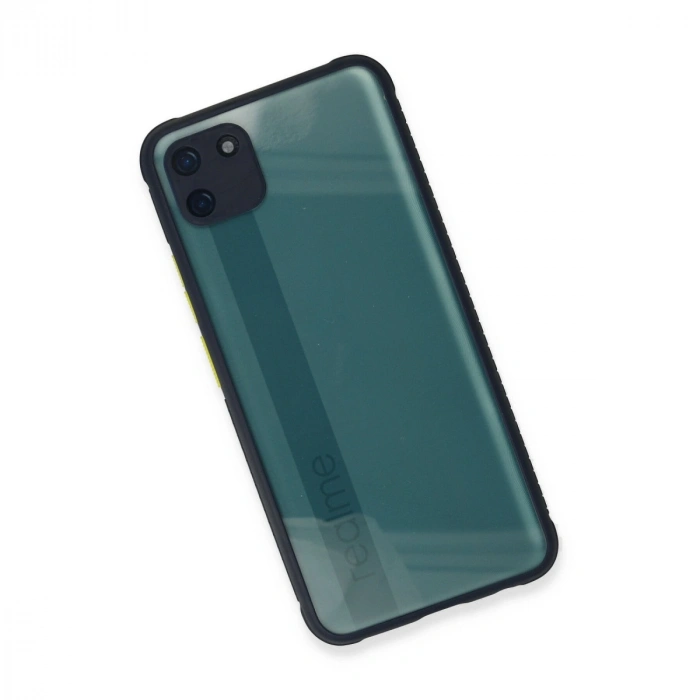 Realme C11 Kılıf Miami Şeffaf Silikon - Lacivert