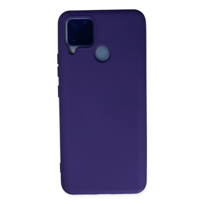 Realme C15 Kılıf Nano İçi Kadife Silikon - Mor