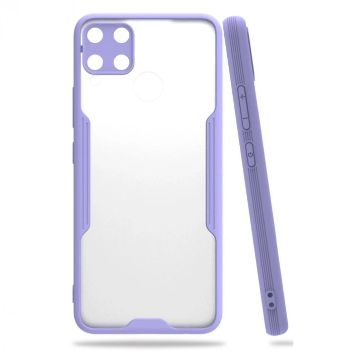Realme C15 Kılıf Platin Silikon - Lila