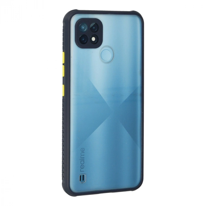 Realme C21 Kılıf Miami Şeffaf Silikon - Lacivert