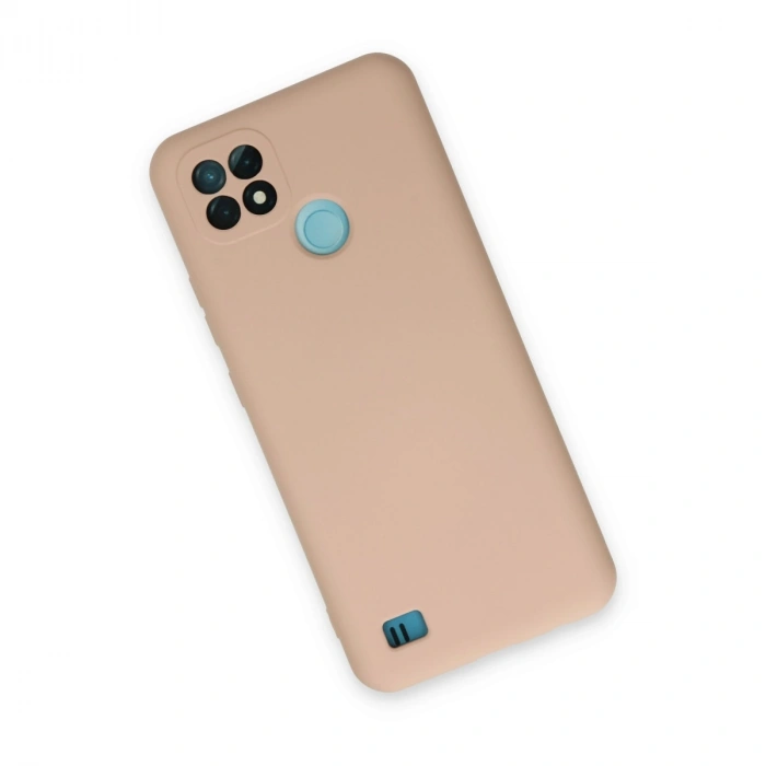 Realme C21 Kılıf Nano İçi Kadife Silikon - Pudra