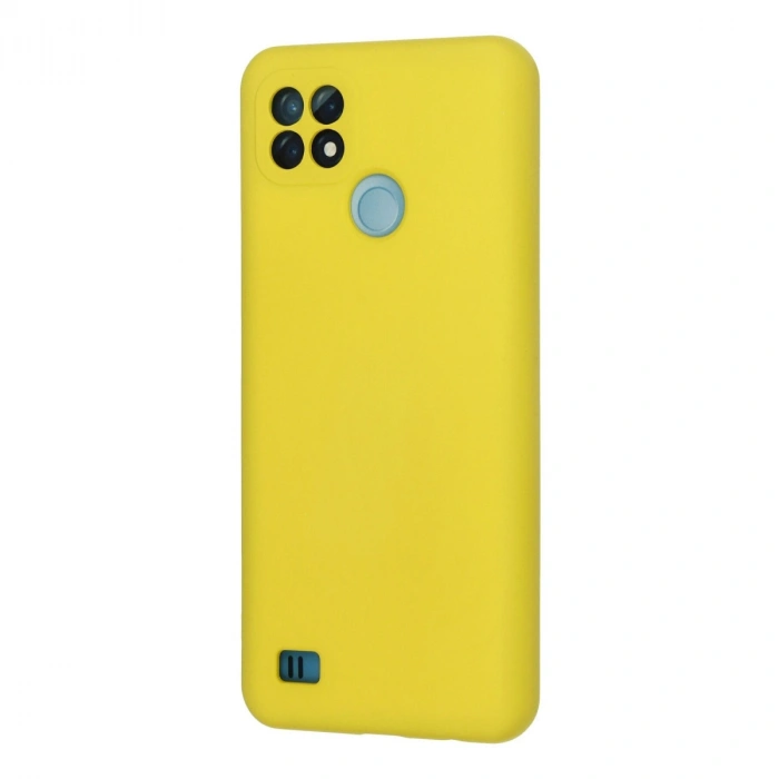 Realme C21 Kılıf Nano İçi Kadife Silikon - Sarı