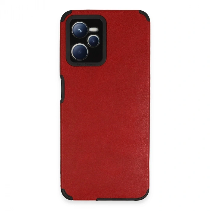 Realme C35 Kılıf Loop Deri Silikon - Kırmızı