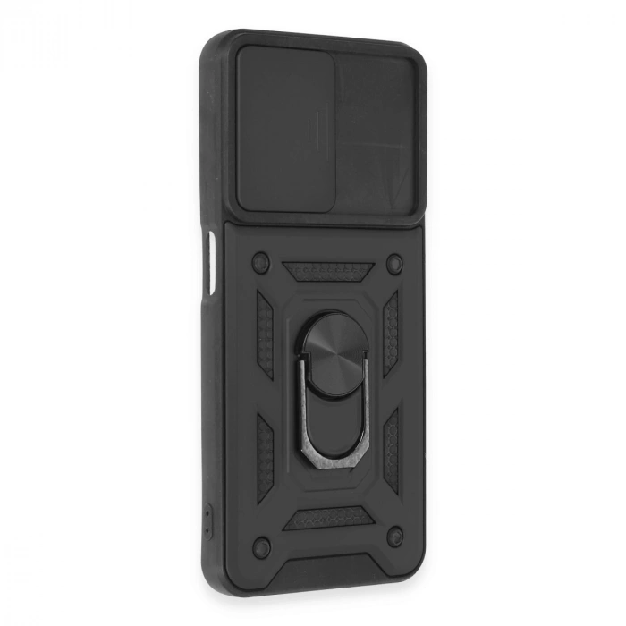 Realme C35 Kılıf Pars Lens Yüzüklü Silikon - Siyah