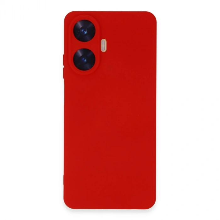 Realme C55 Kılıf Nano İçi Kadife Silikon - Kırmızı