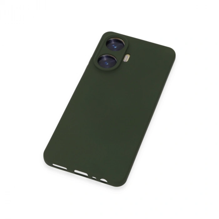 Realme C55 Kılıf Nano İçi Kadife Silikon - Koyu Yeşil