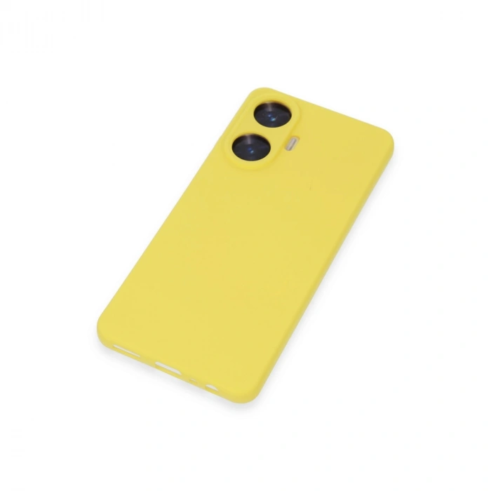 Realme C55 Kılıf Nano İçi Kadife Silikon - Sarı