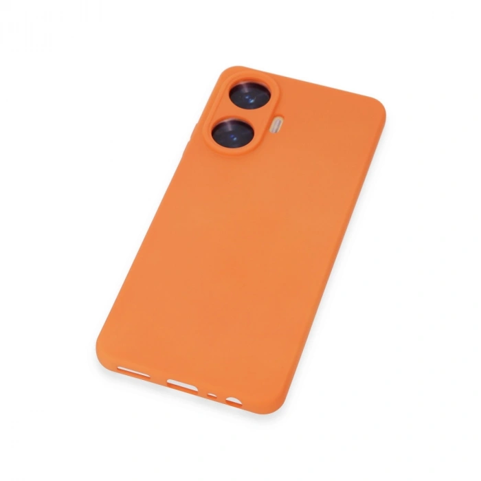 Realme C55 Kılıf Nano İçi Kadife Silikon - Turuncu