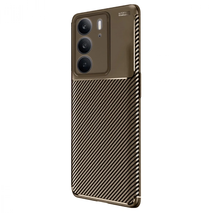 Realme C75 4g Auto Focus Karbon Kapak - Kahverengi