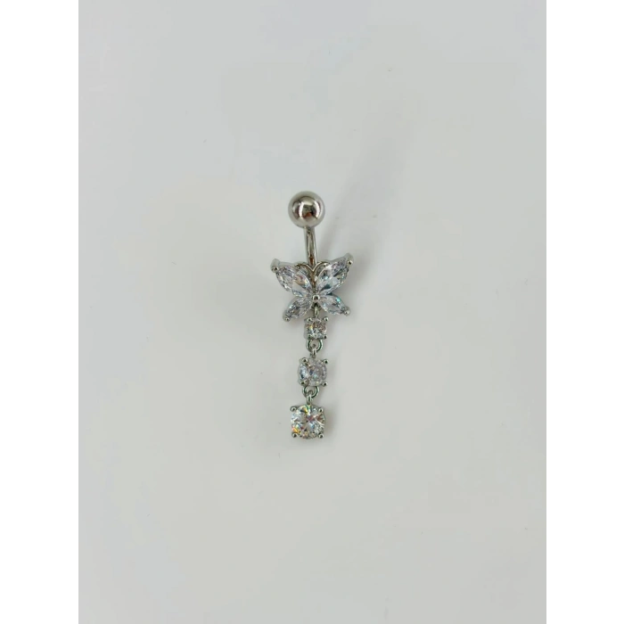 Sallantılı Çiçek Detaylı  Göbek Piercing