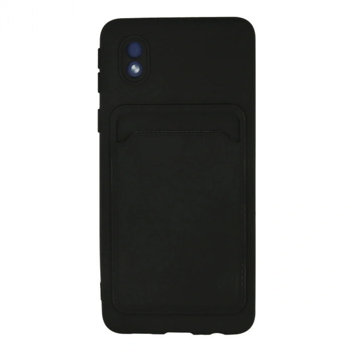 Samsung Galaxy A01 Core Kılıf Kelvin Kartvizitli Silikon - Siyah