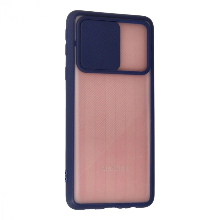 Samsung Galaxy A01 Core Kılıf Palm Buzlu Kamera Sürgülü Silikon - Lacivert