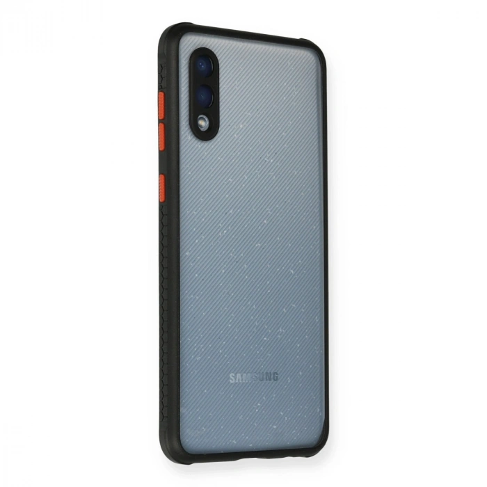 Samsung Galaxy A02 Kılıf Miami Şeffaf Silikon - Siyah