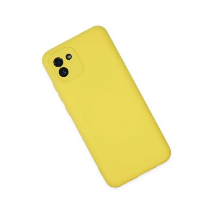 Samsung Galaxy A03 Kılıf Nano İçi Kadife Silikon - Sarı