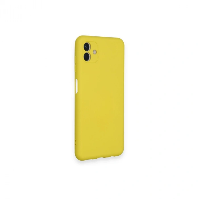 Samsung Galaxy A04 Kılıf Nano İçi Kadife Silikon - Sarı