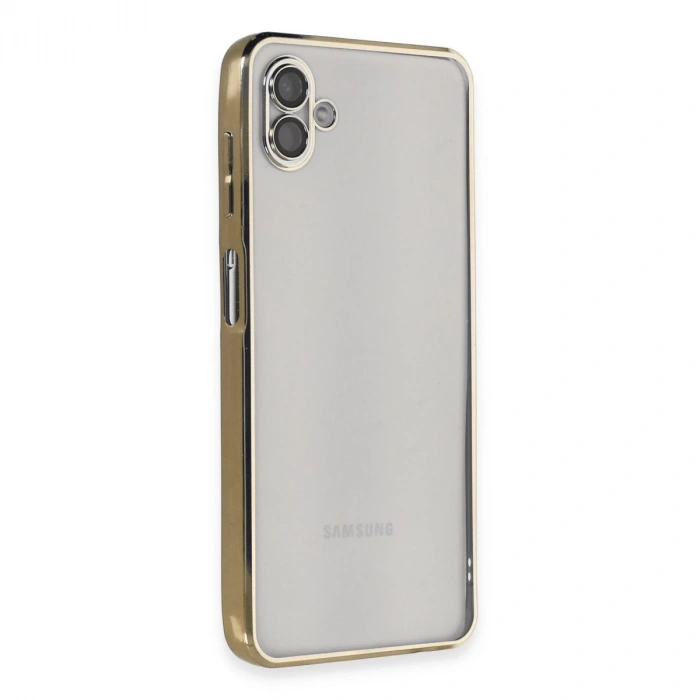 Samsung Galaxy A04 Kılıf Razer Lensli Silikon - Gold