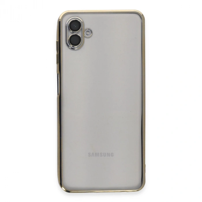 Samsung Galaxy A04 Kılıf Razer Lensli Silikon - Gold