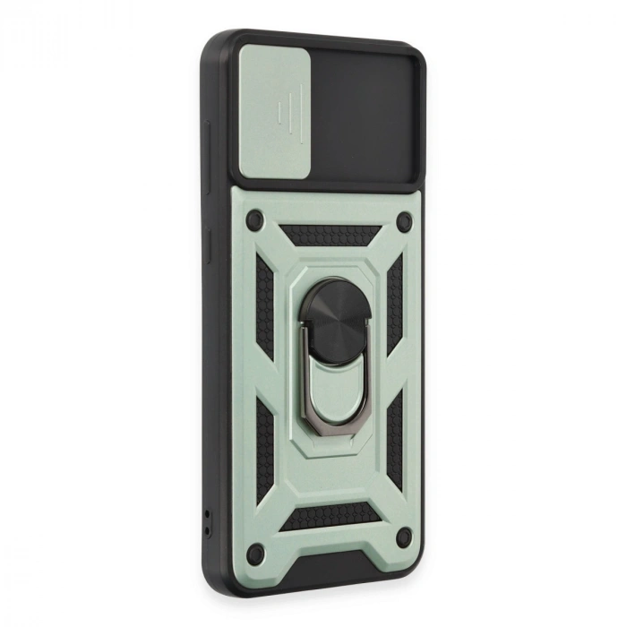 Samsung Galaxy A04e Kılıf Pars Lens Yüzüklü Silikon - Yeşil