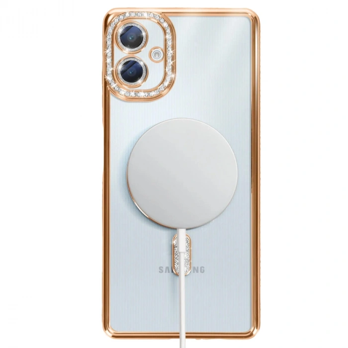 Samsung Galaxy A06 Joke Simli Magneticsafe Kılıf - Gold