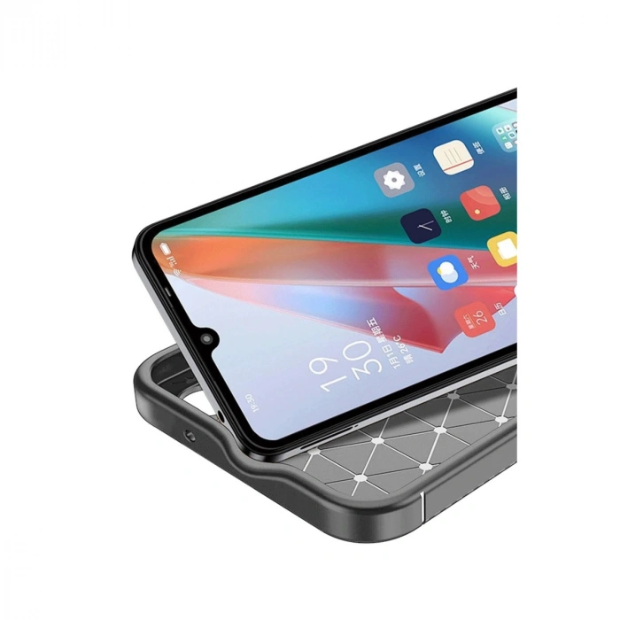 Samsung Galaxy A06 Kılıf Auto Focus Karbon Kapak - Gri