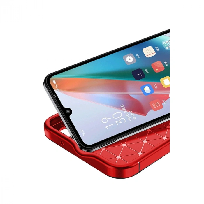Samsung Galaxy A06 Kılıf Auto Focus Karbon Kapak - Kırmızı
